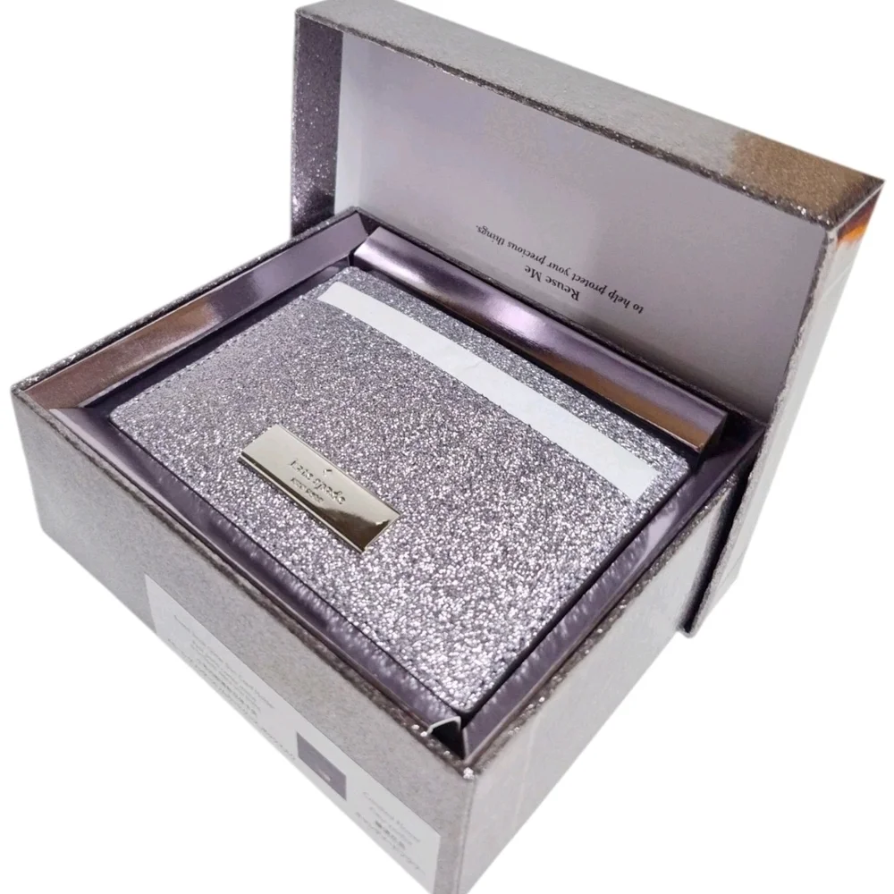 Kate Spade Kenzie Boxed Glitter Small Cardholder Candied Flower Multi KJ006 New